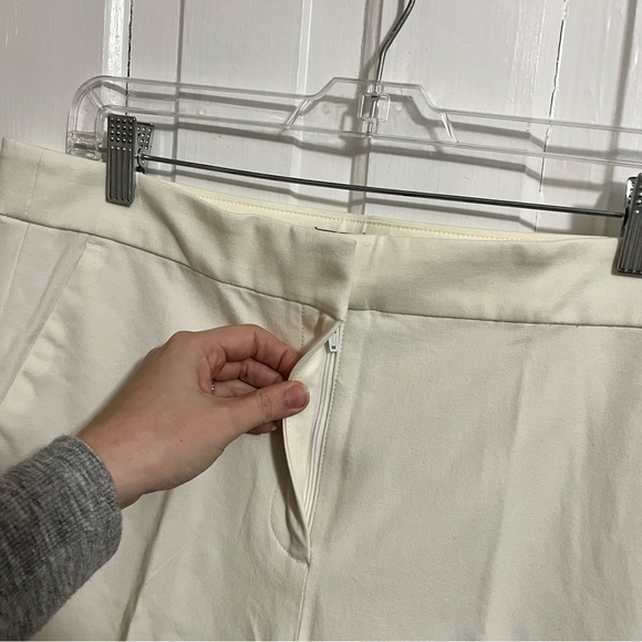 J. Crew Kate Straight Leg Pants Bi Stretch Cotton Blend White 12 - Picture 4 of 11